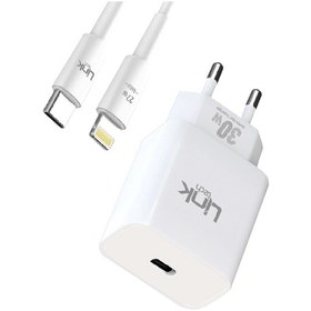 Resim Linktech C214 Type-c Ve Lightning Kablolu Şarj Aleti 