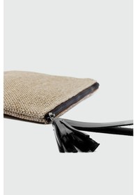 Resim Shule Bags Juno Püskül Detaylı Hasır Clutch Çanta Siyah Siyah 