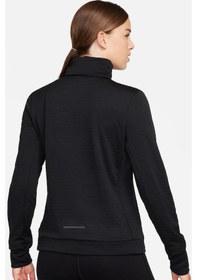 Resim Nike Swift Element Therma Fit Running Womens Sweatshirt Kadın Cepli Boğazlı Yaka Koşu Sweatshirt Siyah Siyah 