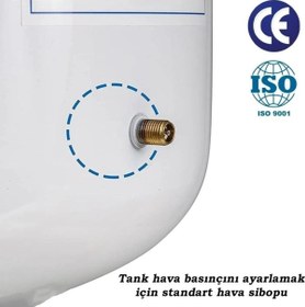 Resim Sumarkt Su Arıtma Cihazı Paslanmaz Metal Genleşme Tankı 8 Lt Su Arıtma Deposu Tank Vanası Hediyeli 