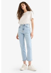 Resim Defacto Mary Vintage Straight Fit Yüksek Bel Bilek Boy Jean Yıkamalı Pantolon E9817ax25aunm39 Mavi 