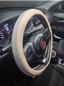 Resim Taşlı Direksiyon Kılıfı Gümüş Elmas Bej Elmas 