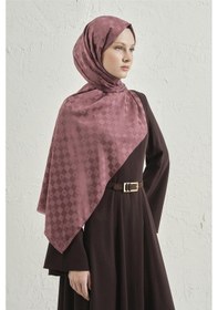 Resim Armine Elegance İpek Pamuk Dama Şal 32 Gül Kurusu 
