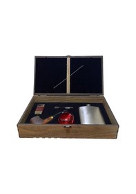 Resim Pipsan Ahlat Ağacı Pipo 7 Oz Çelik Mataralı Set 605750-509255 