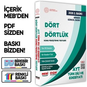 Resim 2026 YKS-ayt Mebi-ogm Dört Dörtlük Türk Dili Edebiyatı Pekiştirme Testi Soru Bankası Baskı Ücreti 
