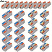 Resim 20 adet AOKIN Tel Bağlantı Elemanları - Hızlı Bağlantı, 1Pin/2Pin/3Pin Birleştirilebilir, Bakır Alaşım, Endüstriyel Elektrik Kullanımı İçin, Güç Kaynağı Gerekmez, Pilsiz, DIY Projeleri / Elektrik Atölyeleri / Profesyoneller İçin 