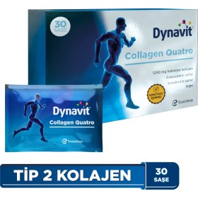 Resim Dynavit Collagen Quatro 30 Saşe - Hidrolize Peptit Tip 2 Tavuk Kolajeni, MSM, Glukozamin ve Kondroitin Sülfat 
