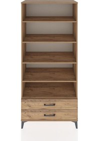 Resim Hyperion Dolap 5 Raflı 2 Çekmeceli 88x44x195 Çam-çam Çam 