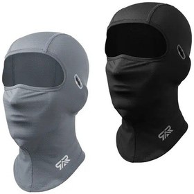 Resim Turcoshop11 Gray+black Yaz Balaklavası Nefes Alabilir Spor Yüz Maskesi Erkek Ve Kadın 