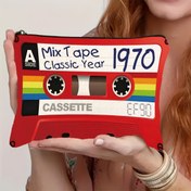 Resim Vintage Kaset Kaset Makyaj Çantası - Zipli Katlanabilir Seyahat Organizatörü, Polyester Kozmetik Çantası Müzik Severler İçin, Retro Hediye Fikri, Makyaj Seyahat Çantası 
