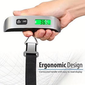 Resim ANJIEYU Taşınabilir Dijital Bavul Ağırlık Ölçeri, 50kg/110lb, Gümüş Gri, Minimalist, Plastik, Şarj Edilmemiş, LCD Ekran ile, Seyahat, Çanta, Bagaj için 