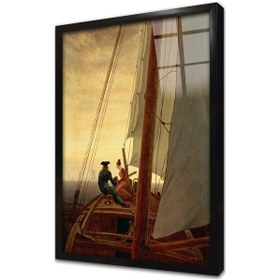 Resim Yelkenlide Aşk Çerçeveli Cam Tablo 