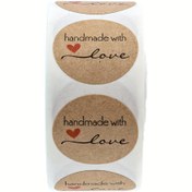 Resim 500 adet Kahverengi Kraft Kağıt Etiket Ev Yapımı Sevgi Etiketleri Scrapbooking Zarflar ve Paket Mühür Etiketleri Kırtasiye için 