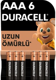 Resim Duracell Alkalin Aaa İnce Kalem Pil 1,5 V Lr03 / Mn2400 6 Lı Paket 3 Adet 