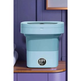 Resim Mini Katlanabilir Çamaşır Makinesi Kamp, Karavan, Seyahat, 220V Girişli 