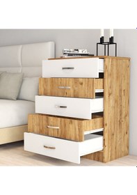 Resim Şifonyer 5 Çekmeceli Çam Beyaz - Sfy0204 