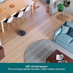 Resim Philips HomeRun 2000 Robot Süpürge ve Paspas - 6000 PA emiş Gücü, Halı Modu, LDS Radar, HomeRun Uygulaması, Koyu Mavi (XU2000/15) 