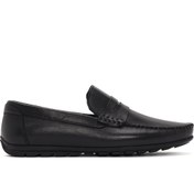 Resim Men's Black Leather Casual Loafer Derimod