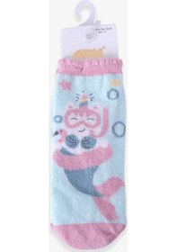 Resim Breeze Kız Çocuk Soket Çorap Yaz Figürlü Su Yeşili (1-2-7-8 Yaş) 