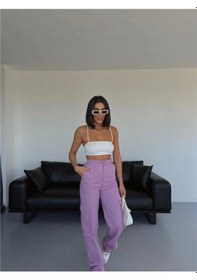 Resim Defymoda Kargo Pantolon - Lila Lila 
