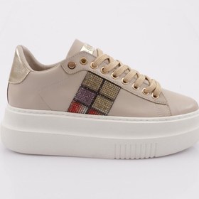 Resim Es861 Kadin Kalin Taban Silver Taşli Sneakers Ayakkabi 