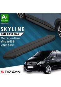 Resim Mercedes Vito W639 Uzun Şase Skyline Siyah Yan Basamak 253 Cm 2004-2014 A+ Kalite 