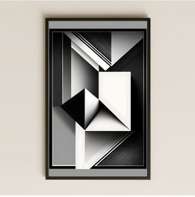 Resim Monokrom Mimari Geometri Şeffaf Pleksi Tablo 