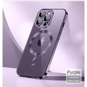 Resim m.tk moveteck Iphone 11 Pro Max Uyumlu Kamera Lens Üstü Korumalı Manyetik Magsafe Derin Mor Şarj Case 