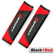 Resim Topshop1 2 Adet Karbon Fiber Koltuk Başlığı Yastığı Kırmızı Sünme Dolgulu Universal Deri Aksesuar 