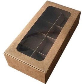 Resim Asetat Pencereli Karton Kutu 20X10X5 Cm 8 Bölmeli Kutu 10 Adet N11.5416 