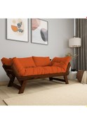 Resim Woodesk Adalar Masif Ceviz-turuncu Renk 2li Kanepe Cpt8173-210 