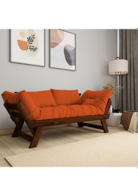 Resim Woodesk Adalar Masif Ceviz-turuncu Renk 2li Kanepe Cpt8173-210 