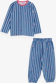 Resim Breeze Kız Bebek Pijama Takımı Çiçek Desenli 9 Ay-3 Yaş, Mavi 