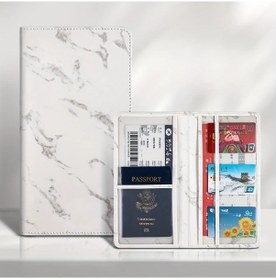 Resim Gaojunshop01 Beyaz 1 Adet Pu Deri Araç Belge Çantası Şeffaf Pencere Çoklu Kart Yuvası 