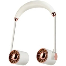 Resim Ozmik Mini Fan USB Tembel Asılı Boyun Katlanabilir Taşınabilir Küçük Fan Uzun Ömrü Turbo 