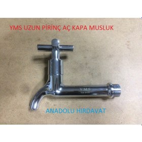 Resim Yms Pirinç Musluk Aç Kapa Uzun Lavabo Musluğu Uzun Musluk 