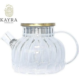 Resim Çelik Kapaklı Borosilikat Dilimli Model Süzgeçli Cam Demlik Bitki Çayları 1000 Ml Royaleks-cm-2001 Renkli 