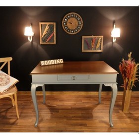 Resim Wooding-Mobilya Wooding 100 Cm Çekmeceli Masif Gri Ceviz Çalışma Masası 