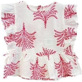 Resim Çikoby Kız Bebek Desenli Pamuklu Bluz-14535 Pembe 