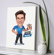 Resim Hakemlik Yapan Erkek Karikatürlü Kanvas Tablo 