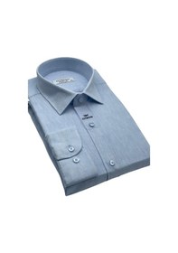 Resim Regular Fit Uzun Kol Keten Cepsiz Hediye Kutulu Erkek Gömlek G2238 - Açık Mavi 