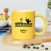 Resim İsme Özel Barmen Sarı Kupa Bardak 