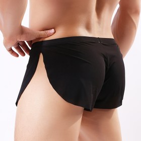 Resim 1 Adet Dikişsiz Erkek İç Çamaşırı Moda Seksi Düşük Bel Nefes Alabilen Yumuşak Rahat Esnek Boxer Brief Şort, Erkek İç Çamaşırı Ok Pantolonu, Spor Şortları 