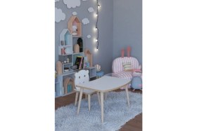 Resim Remaks Twiti Yaz Sil Yüzey Çocuk Masa Sandalye Takımı 1 Aktivite Oyun Masası 1 Sandalye - Beyaz 