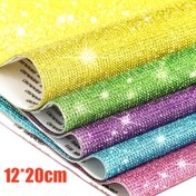 Resim 1 Rulo Kendinden Yapışkanlı Taşlı Sayfa 12x20cm (4.7"x7.9") - Çok Renkli Cam Pullar DIY Giysiler, Şapkalar, Arabalar ve Hediyeler için - Parıldayan Dekoratif Sanat Eseri, Giysi Kişiselleme, Estetik Cazibe, Çok Yönlü Dekor 