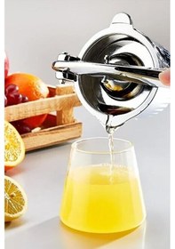 Resim Nishev Döküm Paslanmaz Metal Sıkacak Limon Sıkacağı Portakal Narenciye Sıkıcı Pratik Mutfak Aleti 