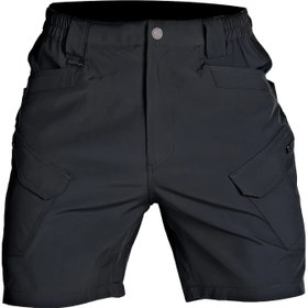 Resim Erkekler için Yaz Taktik Hızlı Kuruyan Şortlar - Bej, Fermuarlı Çok Cepli, Nefes Alabilen & Dayanıklı Polyester Karışımı, Yürüyüş, Balıkçılık ve Spor gibi Dış Aktiviteler için Düğme Kapamalı Esnek Bel Bandı 