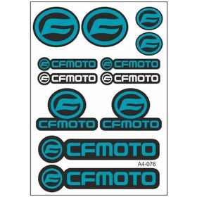 Resim Cf Moto Sticker Seti Turkuaz 
