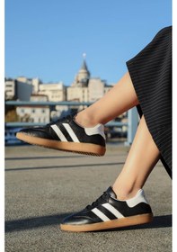 Resim Hakiki Deri Kadın Casual Ayakkabı 182za2324 Siyahbeyaz Siyah - Beyaz 