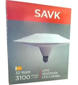 Resim Şavk Sekiz Köşeli Led E27 Duy 32w 3100 Lumen 6500k Beyaz Isık 